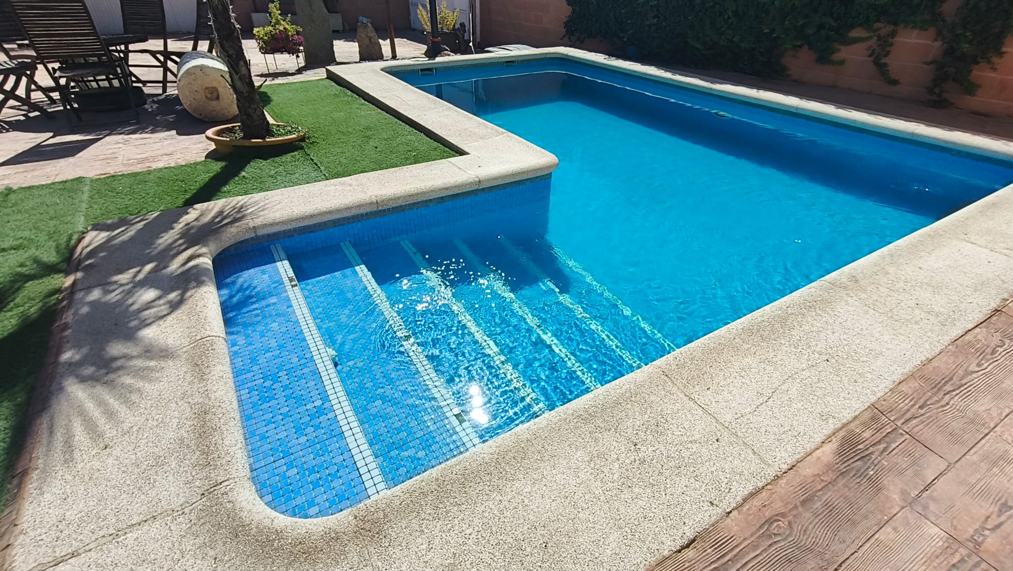 Piscina rodeada de vegetación